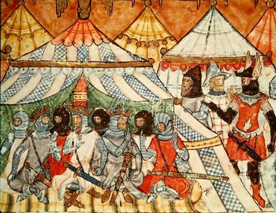 Calchas persuading the Greeks not to march on Troy, from the Codex Benito Santa Mora by Spanish School